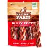 imageNatural Farm OdorFree Braided Bully Sticks 6 Inch 5 Pack  100 GrassFed Beef GrainFree Low Fat ampamp Fully Digestible Best Dental Treats  Safest Long Lasting Pizzle Chews to Keep Your Dog BusyBully Braids