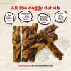 imageNatural Farm OdorFree Braided Bully Sticks 6 Inch 5 Pack  100 GrassFed Beef GrainFree Low Fat ampamp Fully Digestible Best Dental Treats  Safest Long Lasting Pizzle Chews to Keep Your Dog BusyCollagen Braids