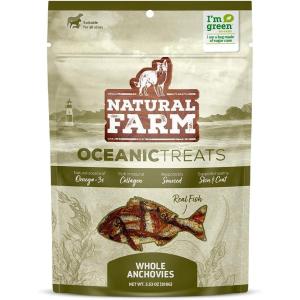imageNatural Farm Real Fish Dog Treats  Dried Anchovies 1 Ingredient  Anchovies Collagen Omega 3 Vitamin BampampD for a Shiny Coat