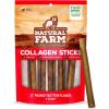 imageNatural Farm Bully Sticks Stuffed Collagen Sticks for Dogs 45 Inch 10Pack RawhideFree Natural Dog Chews Long Lasting Small Medium and Large Dogs Great Rawhide AlternativeFilled Peanut Butter  6Inch 5Pack