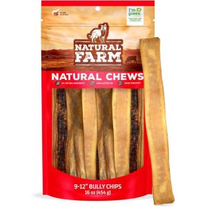 imageNatural Farm Bully Chips 46 Inch 8 Oz Digestible Beef Cheek from GrassFed Cows NonGMO GrainFree Natural LongLasting Dog Chews for Small Medium ampamp Large Dogs Great Rawhide Alternative912 Bully Chips 16 Oz