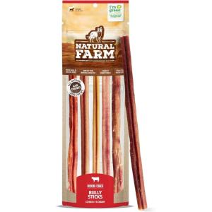 imageNatural Farm Bully Sticks OdorFree 12 Inch 5 Count 88 Oz Per Bag 100 Beef Chews GrassFed NonGMO Fully Digestible Dental Treats to Keep Your Small and Medium Dogs Busy and Happy12 Bully Sticks 5 Units