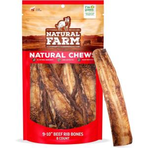 imageNatural Farm Dog Bones for Large Dogs 56 Inch 2Pack 100 Beef Bone Marrow Dog Treats High in Minerals ampamp Vitamins GrainFree LongLasting Bones Chews Supports Dental Health910 Ribs 8 Pack