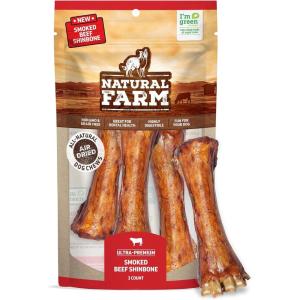 imageNatural Farm Dog Bones for Large Dogs 56 Inch 2Pack 100 Beef Bone Marrow Dog Treats High in Minerals ampamp Vitamins GrainFree LongLasting Bones Chews Supports Dental Health3 Pack Smoked Beef Shin Bones