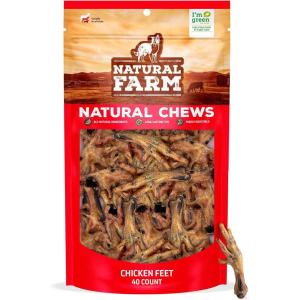 imageNatural Farm NailFree Chicken Feet Dog Treats 20 Pack 100 FreeRange Air Dried Chicken Feet No Nails Fully Digestible High Protein Low Calorie Joint Support Single IngredientChicken Feet 40 pack