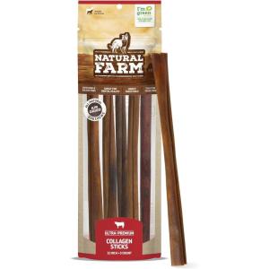 imageNatural Farm OdorFree Collagen Chews 12 Inch 3 Pack Long Lasting Bully Sticks ampamp Rawhide Alternative Dog Treats 95 Collagen Low Fat High Protein Best Dental Dog Treats  Medium ampamp Large Dogs12 5 Pack