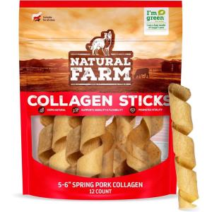 imageNatural Farm OdorFree Curly Bully Sticks 1012 Inch 5 Pack Fully Digestible 100 Beef Pizzle Chews More Engagement ampamp Fun GrassFed NonGMO Fully Digestible  Best for Small ampamp Medium ChewersPork Bully 12 Pack