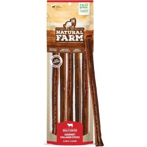 imageNatural Farm Peanut Butter Flavor Collagen Sticks for Dogs 35 Inch 10 Pack LongLasting Beef Collagen Sticks Rawhide Alternative Chews with Chondroitin ampamp Glucosamine LowFat Dental TreatsBully flavor 12 5 Pack