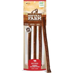 imageNatural Farm Peanut Butter Flavor Collagen Sticks for Dogs 35 Inch 10 Pack LongLasting Beef Collagen Sticks Rawhide Alternative Chews with Chondroitin ampamp Glucosamine LowFat Dental TreatsBully flavor 12 3 Pack