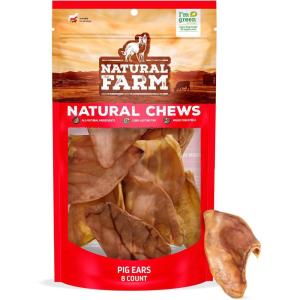 imageNatural Farm Pig Ears for Dogs 25 Pack AllNatural WholeThick Pigs Ears Single Ingredient ampamp Highly Digestible Better Than Rawhide Dog Snacks Dog Pig Ears for Puppy Medium ampamp Large DogsWhole ears 8 Count