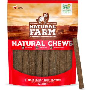 imageNatural Farm Quick Chicken Dog Treats Chewy Sticks 16Pack Low Calorie Delicious Crunchy Dog Snacks with Collagen High Protein Great for Small ampamp Medium PupsBeef 6 32 Pack